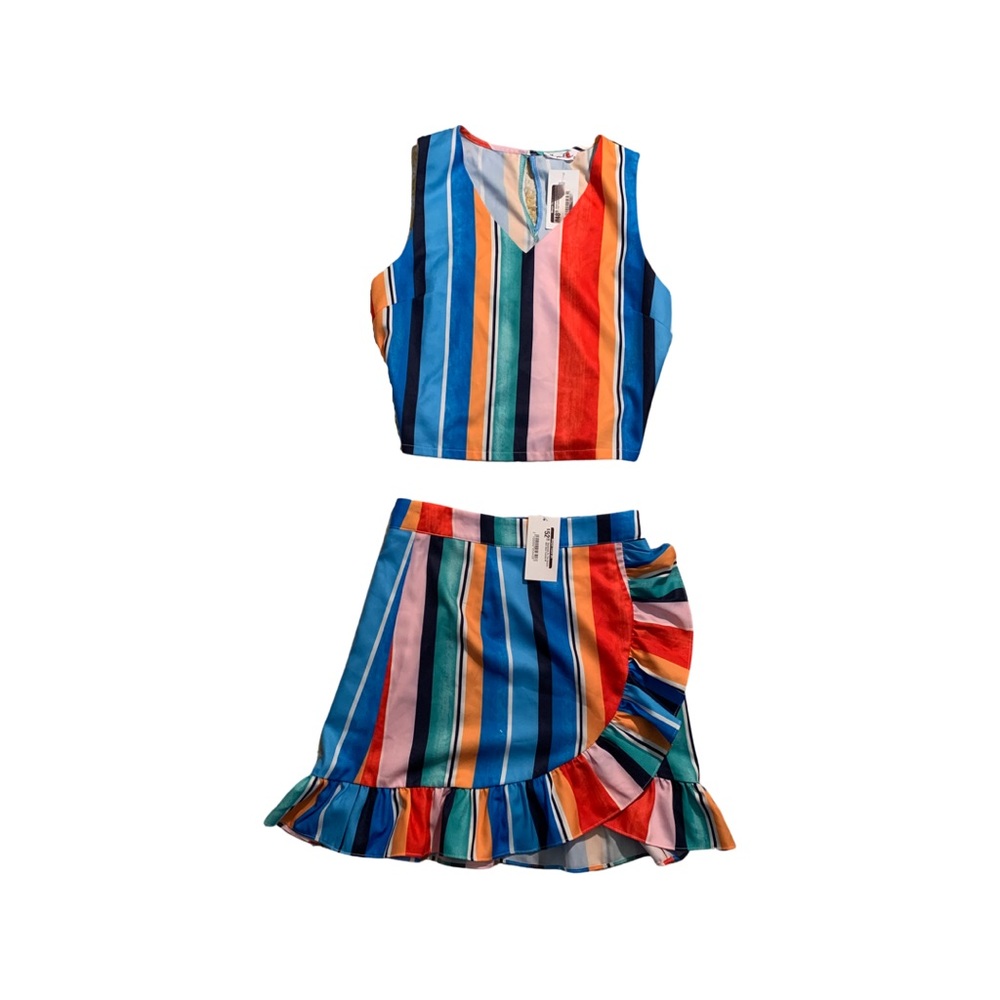 Morgan Claire striped skirt set size S